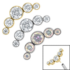view all Titanium Threadless (Bend fit) (Infinity) Bezel Set 5 Jewel Crescent body jewellery