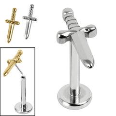 view all Titanium Threadless Labrets - Titanium Mini Dagger body jewellery