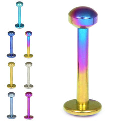 view all Titanium Labrets with Disk Top 1.2mm Gauge body jewellery