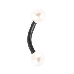 view all Black Steel Micro Curved Bar with Acrylic Pearl Balls 1.2mm body jewellery