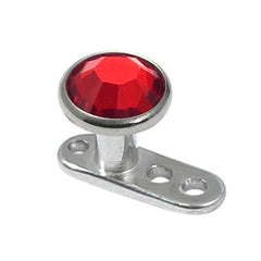 view all Titanium Dermal Anchor with Jewelled Disk Top (4mm diameter - standard) body jewellery