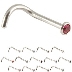 view all Steel Jewelled Nose Stud (2.35mm head) body jewellery
