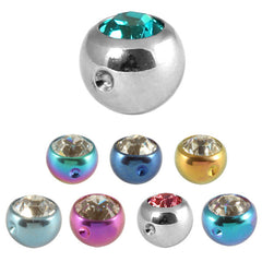 view all Titanium Clip in Jewelled Ball (for BCR) body jewellery