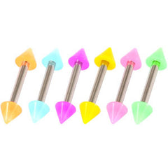view all Acrylic Neon Cone Micro Barbell 1.2mm body jewellery