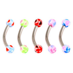 view all Acrylic Windmill Ball Micro Curved Barbell 1.2mm body jewellery