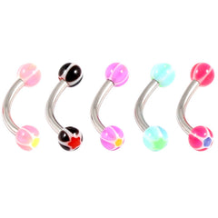 Acrylic Glitter Star Ball Micro Curved Barbell 1.2mm
