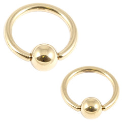 view all Zircon Steel Ball Closure Ring (BCR) (Gold colour) body jewellery