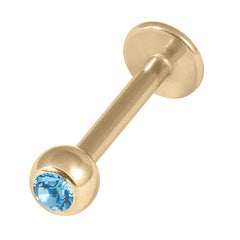 view all Zircon Steel Jewelled Labrets 1.2mm (Gold colour) body jewellery