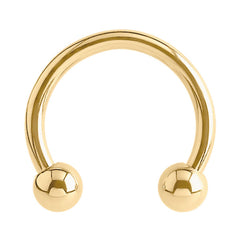 Zircon Steel Circular Barbells (CBB) (Horseshoes) (Gold colour PVD)