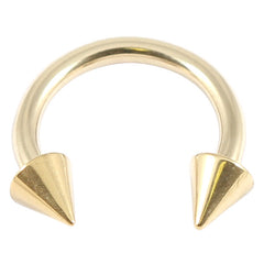 view all Zircon Steel Coned Circular Barbells (CBB) (Horseshoes) (Gold colour) body jewellery