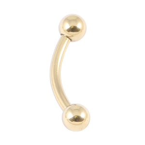 Zircon Steel Curved Bars 1.6mm 4-4mm 5-5mm balls (Gold colour PVD)