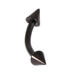 Black Titanium Coned Micro Curved Barbells 1.2mm