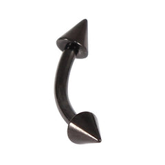 view all Black Titanium Coned Micro Curved Barbells 1.2mm body jewellery