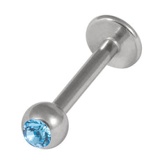 view all Titanium Jewelled Labrets 1.6mm 4mm Ball (Mirror Polish) body jewellery