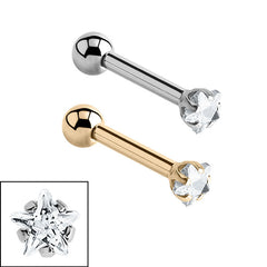 view all Steel Claw Set Jewelled Star Micro Bar 1.2mm body jewellery