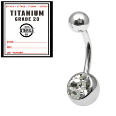 view all Sterile Titanium Jewelled Belly Bars body jewellery
