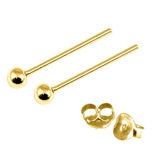Gold Plated Silver Ear Studs with Ball GP-ST4 GP-ST5 GP-ST6 GP-ST7 GP-ST21 GP-ST23
