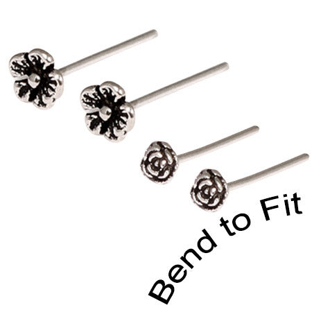 Silver flower sales nose stud