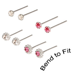 view all Silver Studs - Tiny Jewelled Nose Studs body jewellery