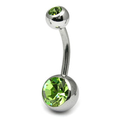view all Titanium Double Jewelled Belly Bars 12mm Mirror Polish body jewellery