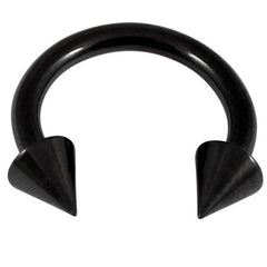 view all Black Titanium Coned Circular Barbells (CBB) (Horseshoes) body jewellery