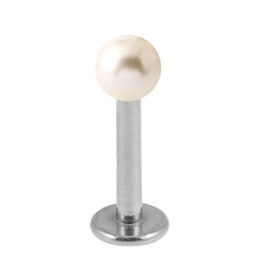 view all Steel Labret with Acrylic Pearl Ball 1.2mm body jewellery