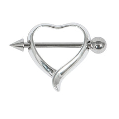 view all Heart Nipple Shield with Bar body jewellery