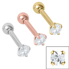 view all Steel Claw Set Jewelled Micro Bar 1.2mm body jewellery