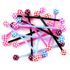 view all Bioflex Industrial Scaffold Barbells - Multi-Heart body jewellery