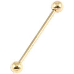 view all Zircon Steel Industrial Scaffold Barbells 1.6mm 30-40mm (Gold colour) body jewellery