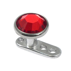 view all Titanium Dermal Anchor with Jewelled Disk Top (5 and 5.5mm diameter) body jewellery