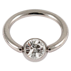 view all Titanium BCR with Titanium Jewelled Ball - Mirror Polish body jewellery