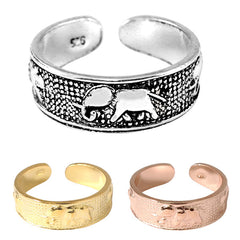 925 Sterling Silver Elephant Toe Ring