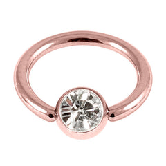 view all Rose Gold Steel Jewelled Ball Closure Ring (BCR) 1.2mm body jewellery