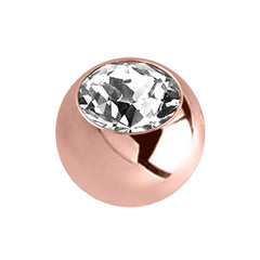 view all Rose Gold Steel Jewelled Balls 1.2mm body jewellery