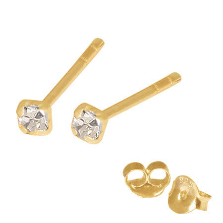 Gold Plated Silver Claw Set Jewelled Studs GP-ST11, 12, 13