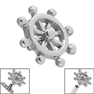Steel Nautical Ships Wheel for Internal Thread shafts in 1.6mm (1.2mm). Also fits Dermal Anchor