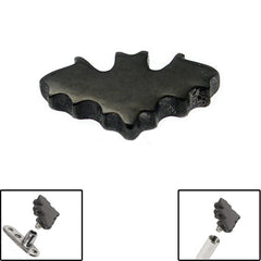 Black Steel Bat Top for Internal Thread shafts in 1.6mm. Also fits Dermal Anchor