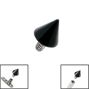 Black Titanium Cone for Internal Thread shafts in 1.6mm (1.2mm). Also fits Dermal Anchor