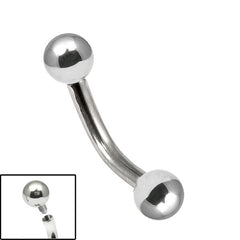 view all Titanium Internally Threaded Curved Bar 1.6mm body jewellery
