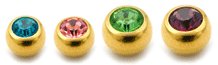 22ct Gold Plated Steel (PVD) Jewelled Balls