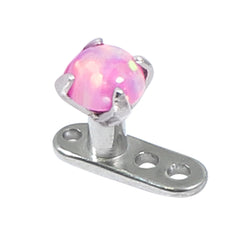 Titanium Dermal Anchor with Steel Claw Set Opal