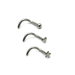 view all Multipack - Steel Ball, Heart & Star Nose Studs body jewellery