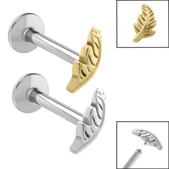 view all Titanium Internally Threaded Labrets 1.2mm - Steel Feather body jewellery