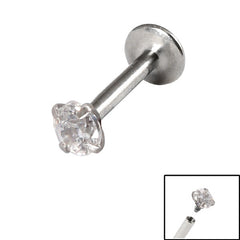 view all Titanium Internally Threaded Labrets 1.2mm - Steel Claw Set Round Jewel body jewellery