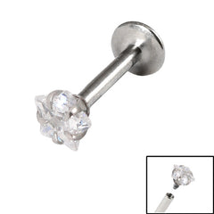 view all Titanium Internally Threaded Labrets 1.2mm - Steel Claw Set Jewelled Star body jewellery