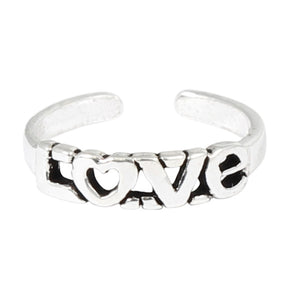 925 Sterling Silver LOVE Toe Ring