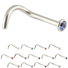 view all Steel Jewelled Nose Stud (2mm head) body jewellery