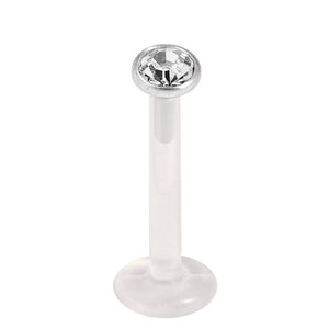 Bioflex Push-fit Labret with Steel Jewelled Disk (3mm Disk)