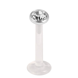 Bioflex Push-fit Labret with Steel Jewelled Disk (4mm Disk)